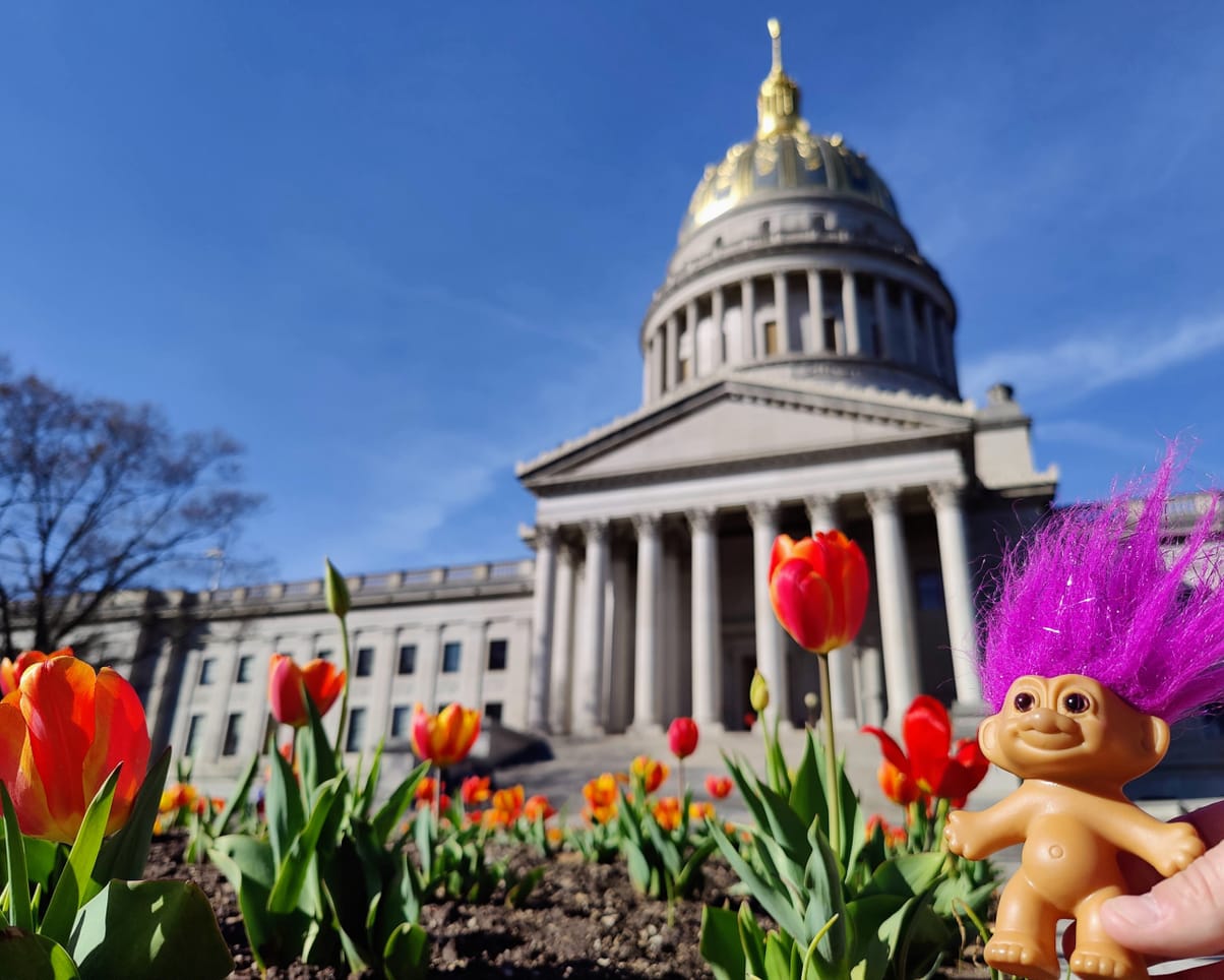 Oswald at WV State Capitol in Charleston, WV, USA