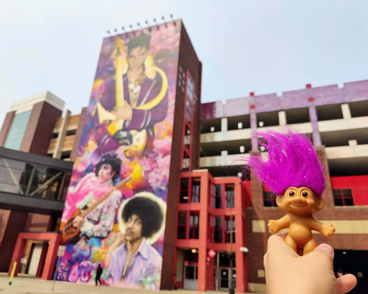 Oswald at Prince Mural in Minneapolis, MN, USA