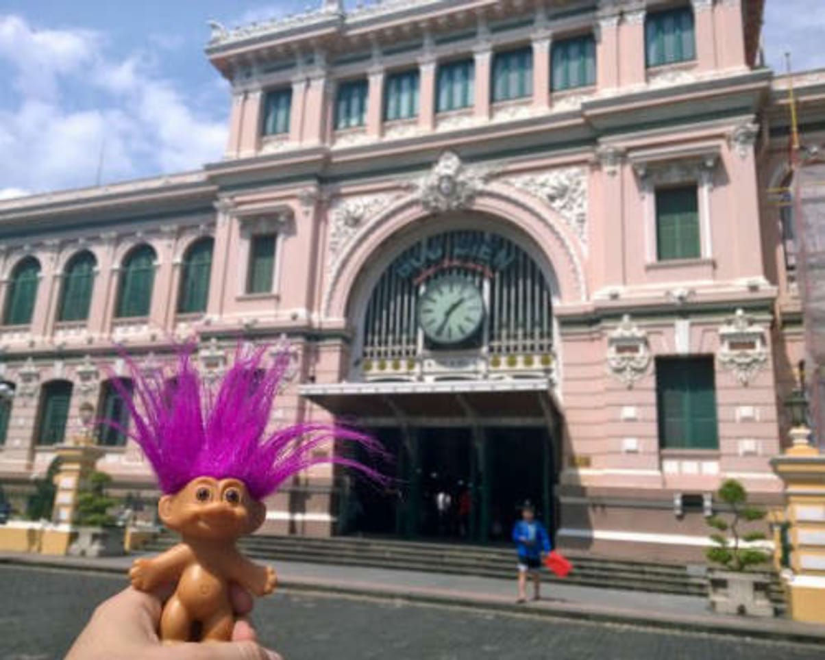Oswald at Saigon Central Post Office in Ho Chi Minh City, Vietnam
