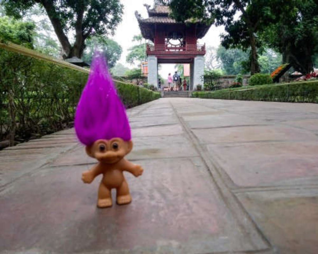 Oswald at Temple of Literature in Hanoi, Vietnam
